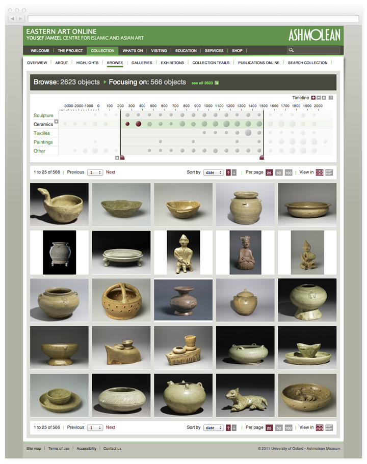 Screen of the Jameel Centre collection browse page.